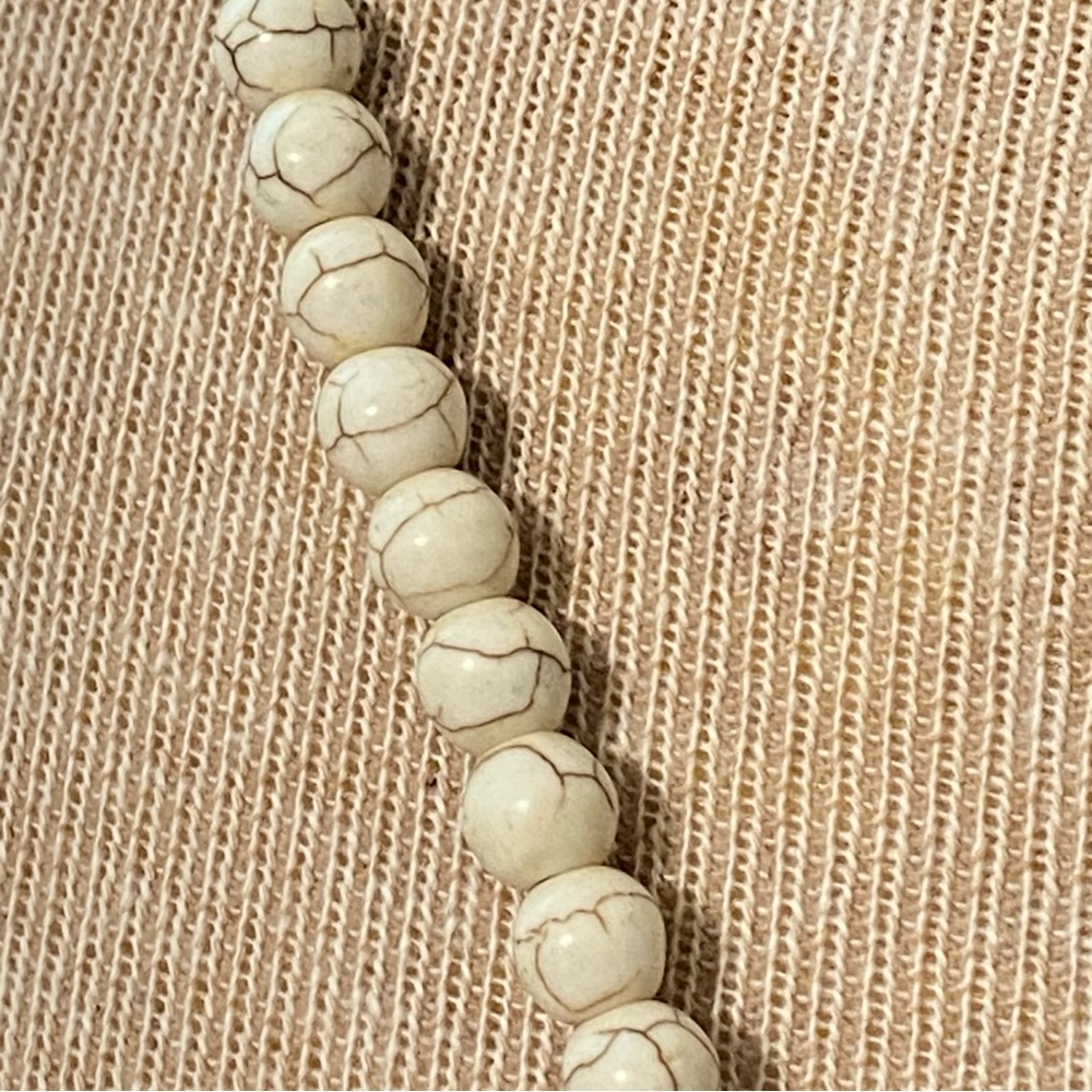 Semi-Precious Stones Long Y-Shaped Beaded Necklace with Tassel - Picture 8 of 8
